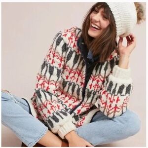 Anthropologie Faux Fur Fleece Jacket
